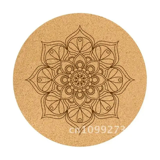 Tapis de Méditation Rond 68cm en Liège et Caoutchouc Naturel - 5mm Épaissi Respirant Anti-Transpiration