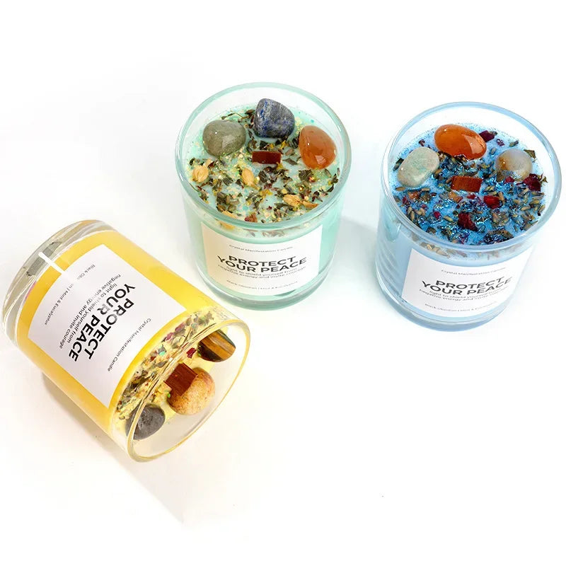 Bougie Parfumée Aromathérapie en Cire de Soja Naturelle - Faite Main Anti-Stress Relaxation - Cadeau Bien-Être