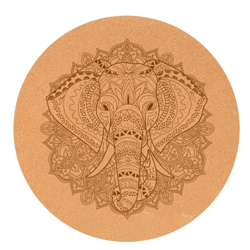 Tapis de Méditation en Liège et Caoutchouc Naturel - Coussin Épais Circulaire