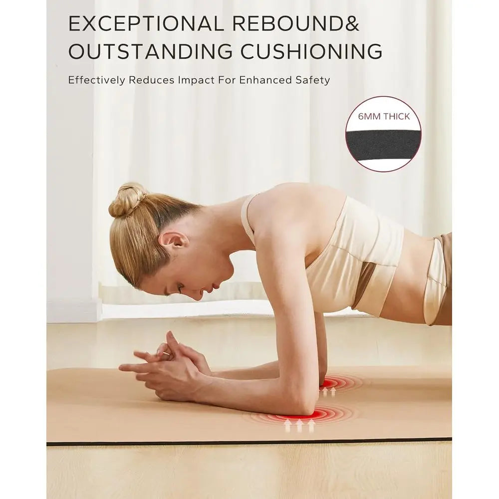 Eco-Friendly 72x36 Cork Yoga Mat with 6mm Cushioning, Non-Slip Surface, and Bonus Accessories