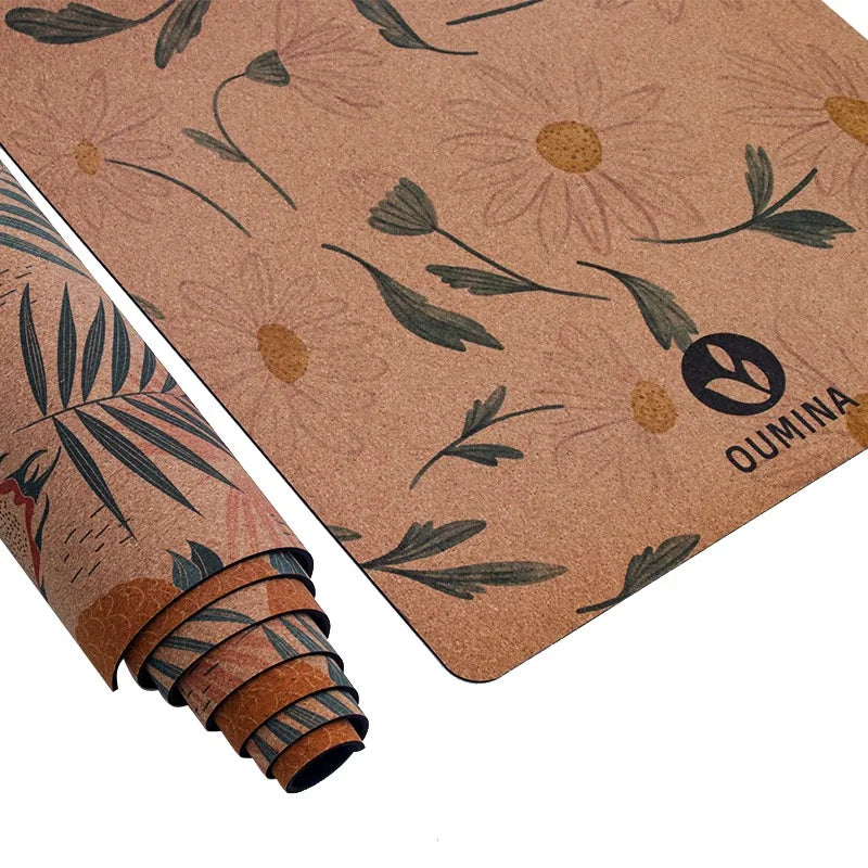 Tapis de Yoga en Liège Naturel Pliable - Antidérapant et Écologique pour Voyage et Méditation