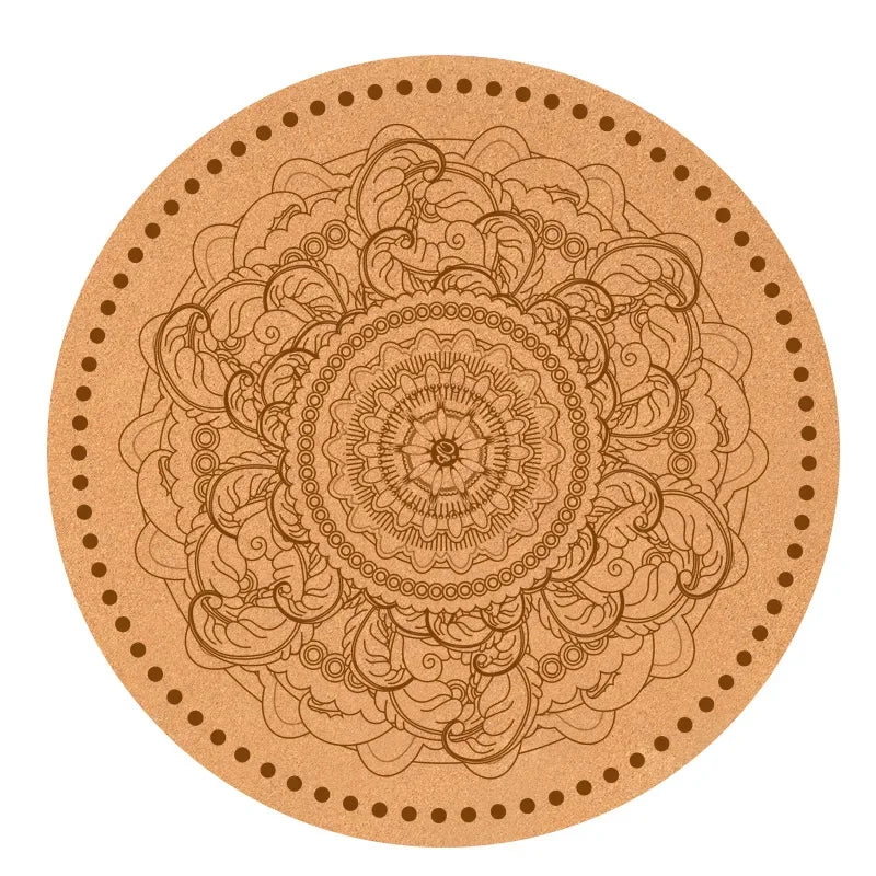 Tapis de Méditation en Liège et Caoutchouc Naturel - Coussin Épais Circulaire