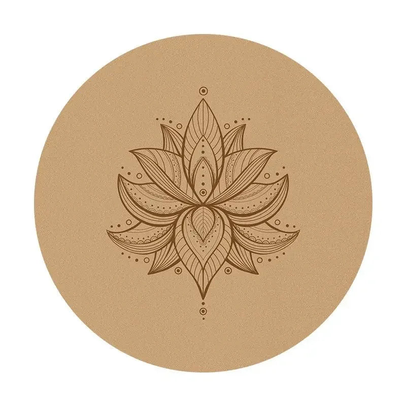Tapis de Méditation en Liège et Caoutchouc Naturel - Coussin Épais Circulaire