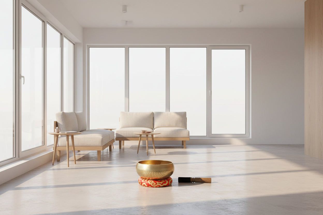 Bol Chantant Tibétain Fait Main du Népal - Bol Sonore Bouddhiste en Laiton pour Yoga Méditation Musicothérapie