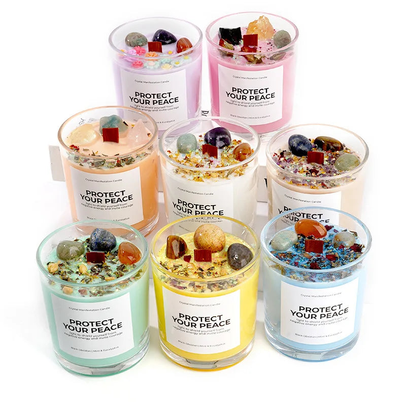 Bougie Parfumée Aromathérapie en Cire de Soja Naturelle - Faite Main Anti-Stress Relaxation - Cadeau Bien-Être