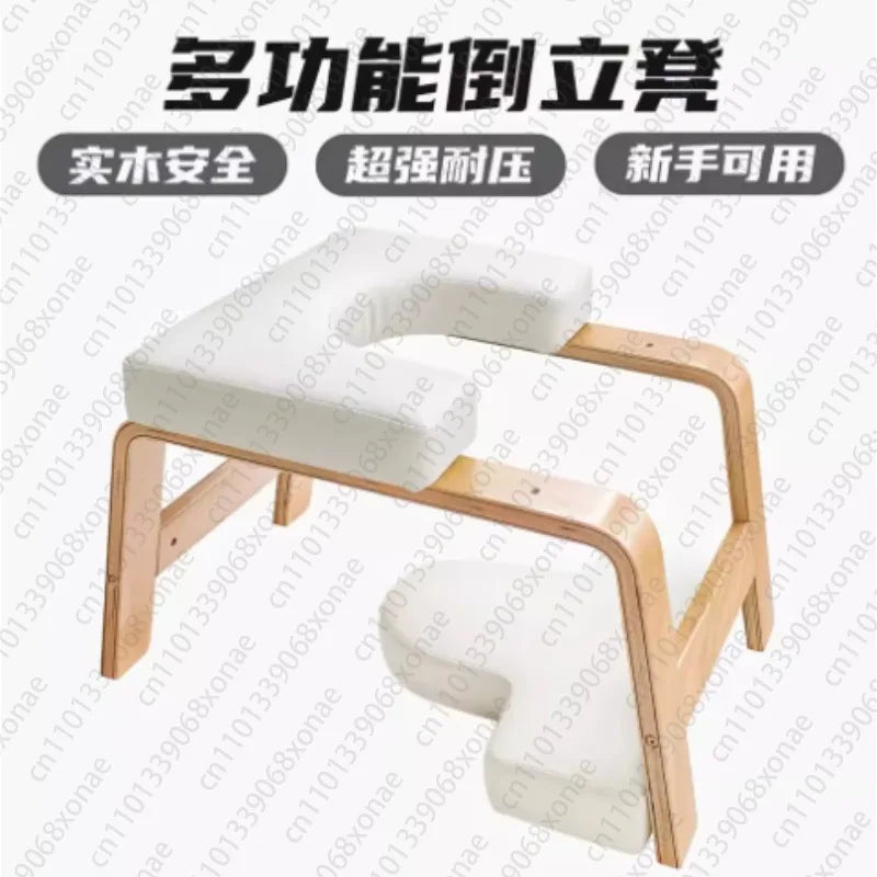 Tabouret d'Inversion Yoga en Bois Massif - Chaise Assistée Multifonction