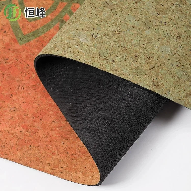 Foldable Fitness Eco-friendly Personalized Natural Rubber Anti Slip Cork Yoga Mat with Strap
