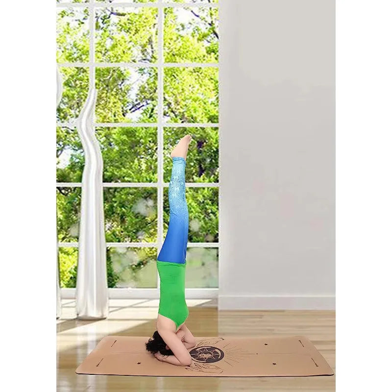 YTYIN Wholesale Luxury Eco-friendly Sports And Fitness 5mm With Straps Large Cork Non-slip 2 Layer Yoga Mat