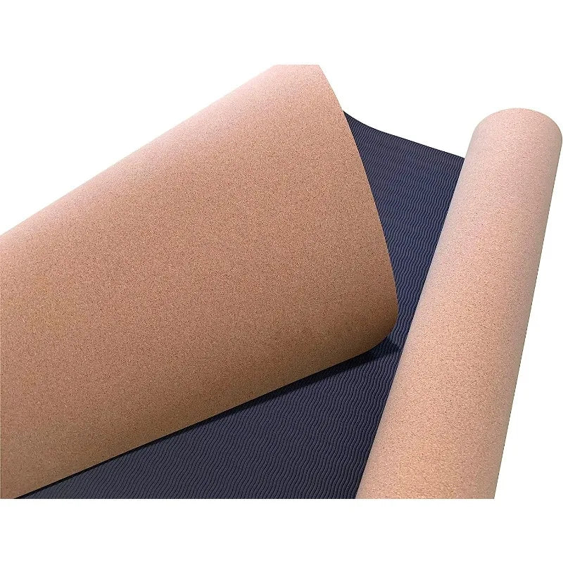 YTYIN Wholesale Luxury Eco-friendly Sports And Fitness 5mm With Straps Large Cork Non-slip 2 Layer Yoga Mat