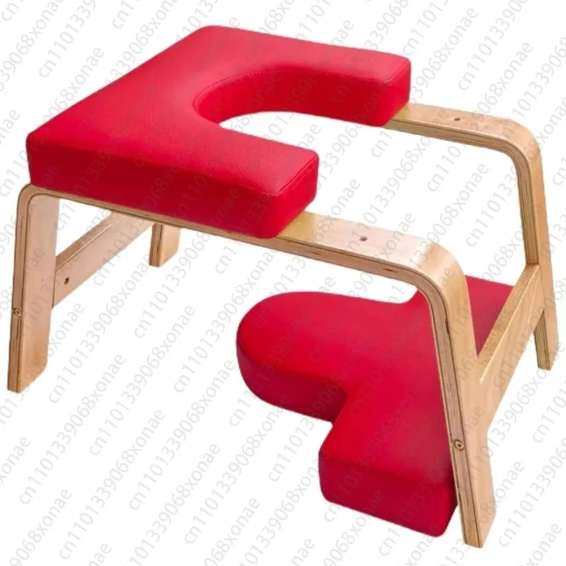 Tabouret d'Inversion Yoga en Bois Massif - Chaise Assistée Multifonction
