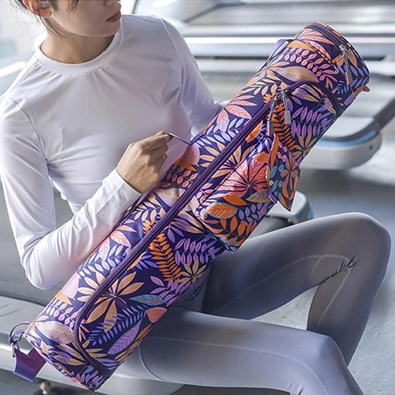 Printed Yoga Mat Bag For Men Women Sports Pilates Backpack Fitness Dance Gym Mat Cover