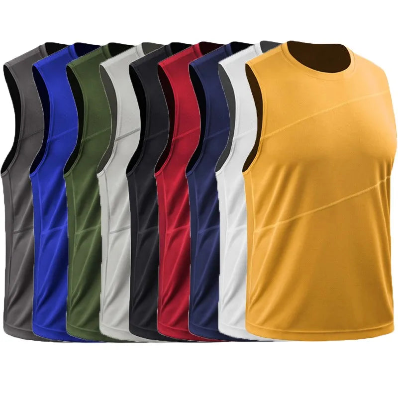 Adult Men Women Running Outdoor Shirts Tight Gym Tank Top Fitness Sleeveless T-shirts Sport Exercise Basketball Vest Clothes V54