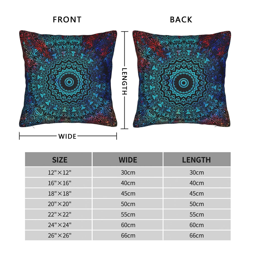 Bohemian Passion Mandala Zen Yoga Pillowcase Soft Cushion Cover Decoration Indian Throw Pillow Case Cover Home Zipper 45*45cm