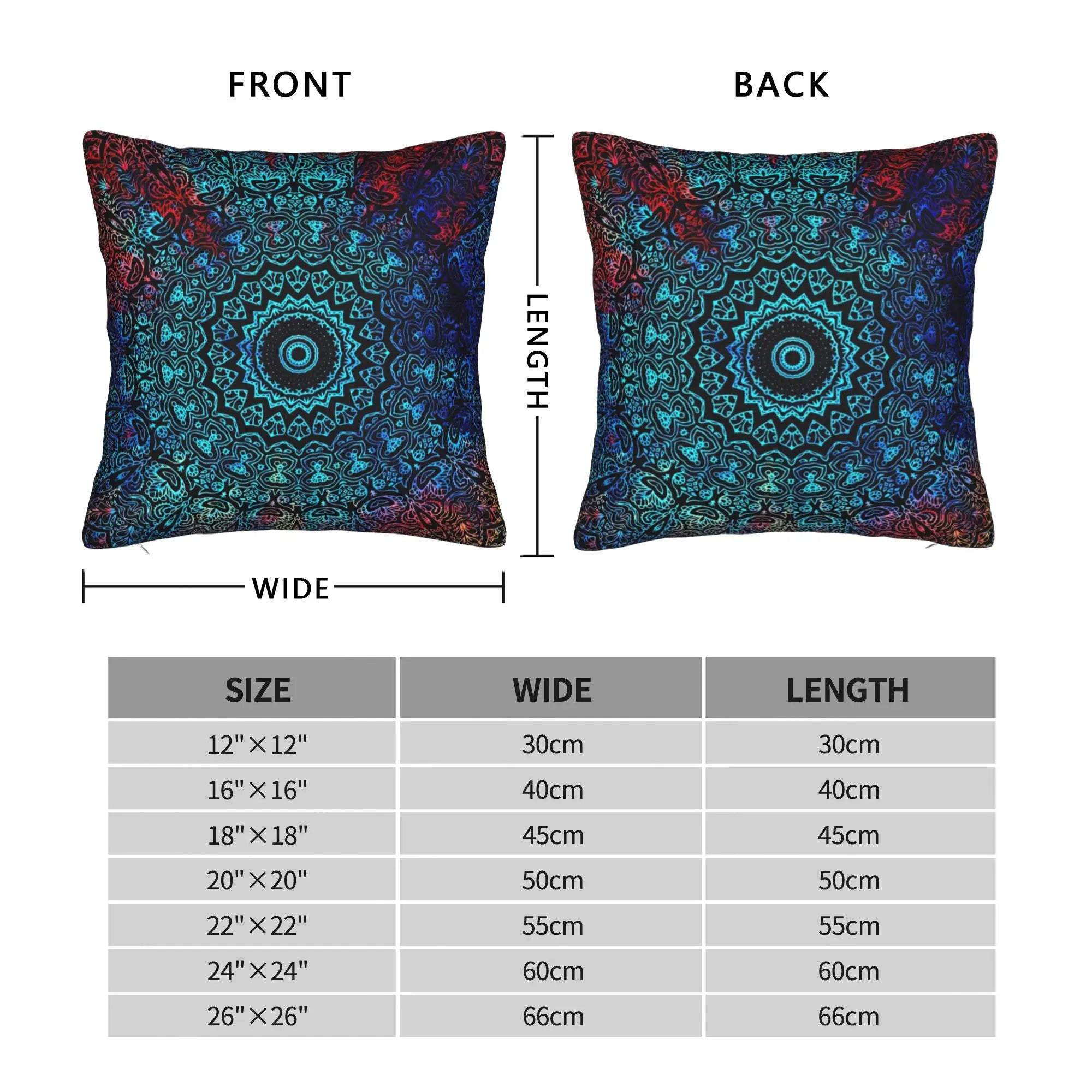Bohemian Passion Mandala Zen Yoga Pillowcase Soft Cushion Cover Decoration Indian Throw Pillow Case Cover Home Zipper 45*45cm