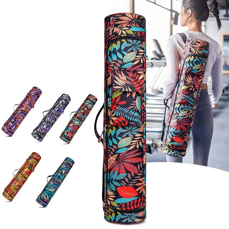 Printed Yoga Mat Bag For Men Women Sports Pilates Backpack Fitness Dance Gym Mat Cover