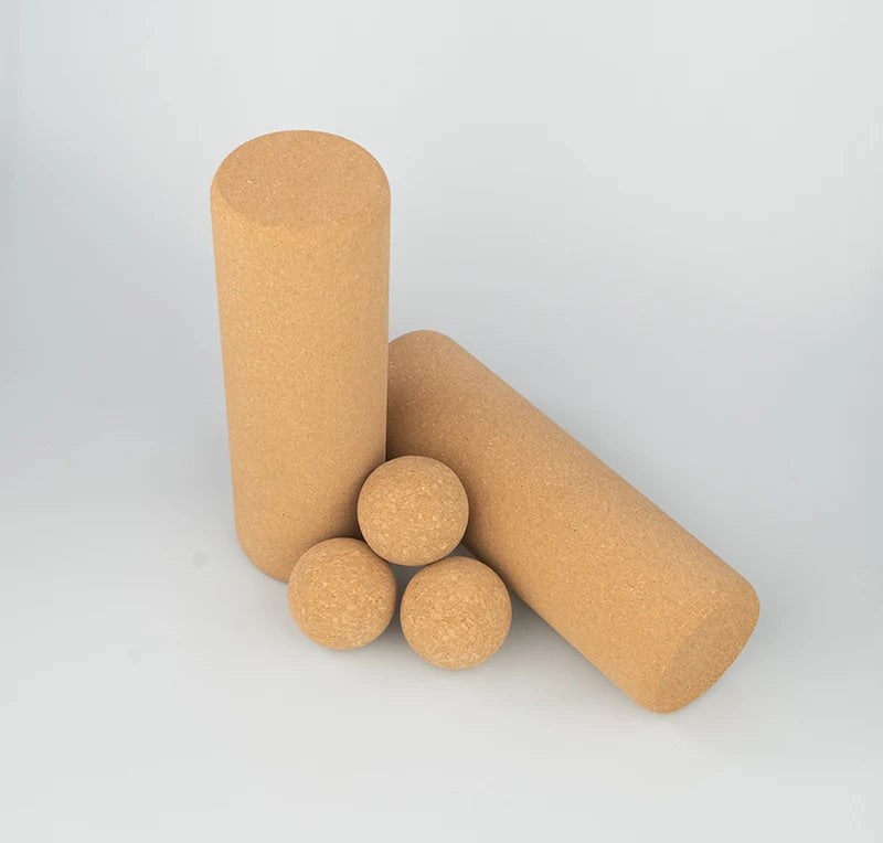Professional Thin Leg Foam Shaft Back Therapy Muscle Relaxation Home Solid Natural Cork Fitness Yoga Column Massage Stick Roller