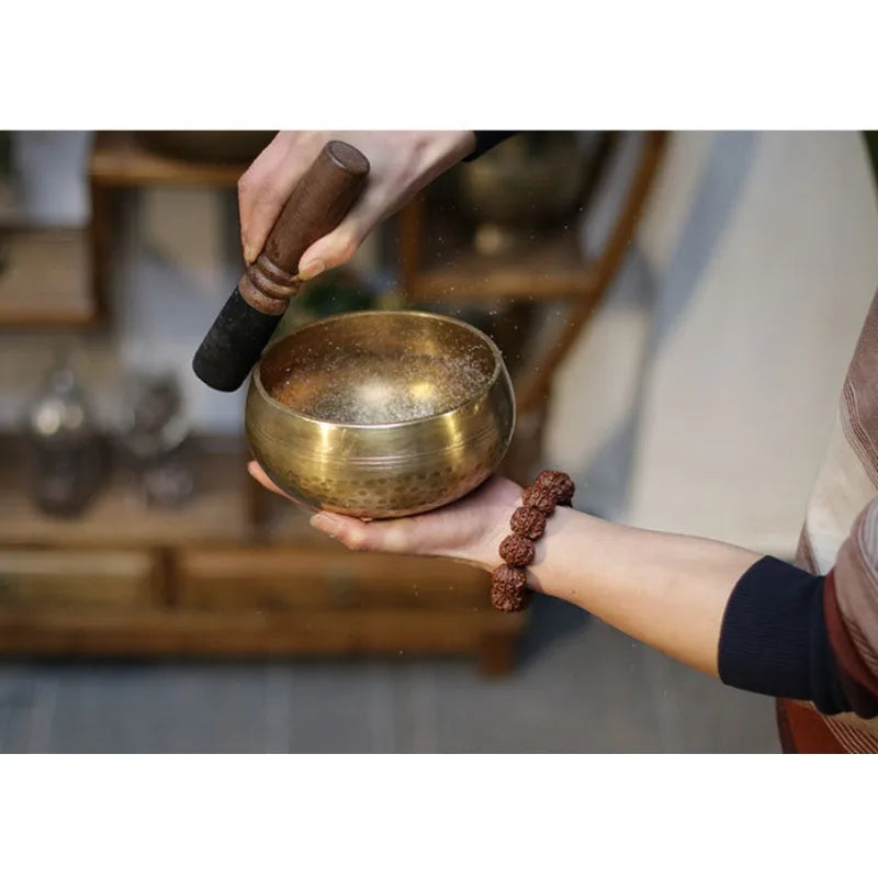 Bol Chantant Tibétain Artisanal du Népal - Laiton Authentique pour Méditation