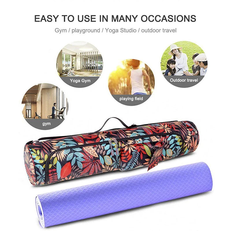 Printed Yoga Mat Bag For Men Women Sports Pilates Backpack Fitness Dance Gym Mat Cover